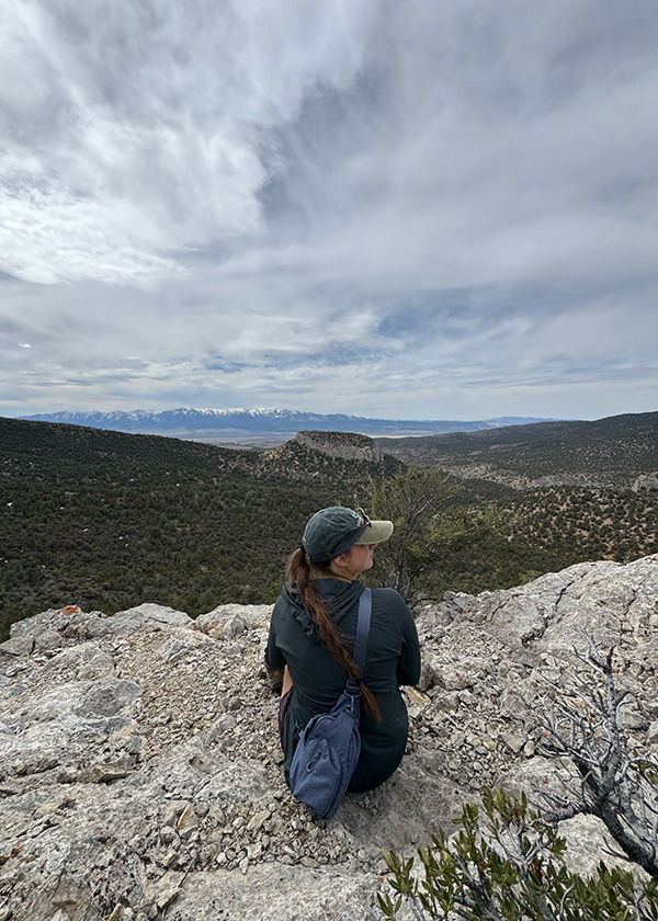 TerraGraphics International Foundation Legal Intern Faith Quigley enjoying the view from a hike in the foothills outside of Boise.